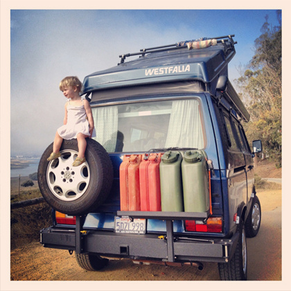 Colette and the Harteau's VW Westfalia - image from ouropenroad.com